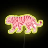 RGB LED tiger sign with red and pink neon colors