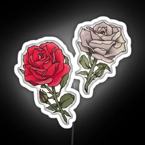 Red And White Roses RGB Neon Sign
