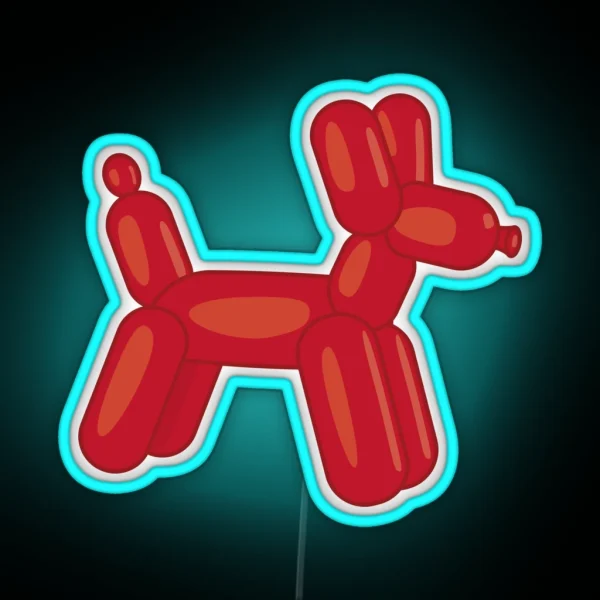 Red Balloon Animal RGB Neon Sign