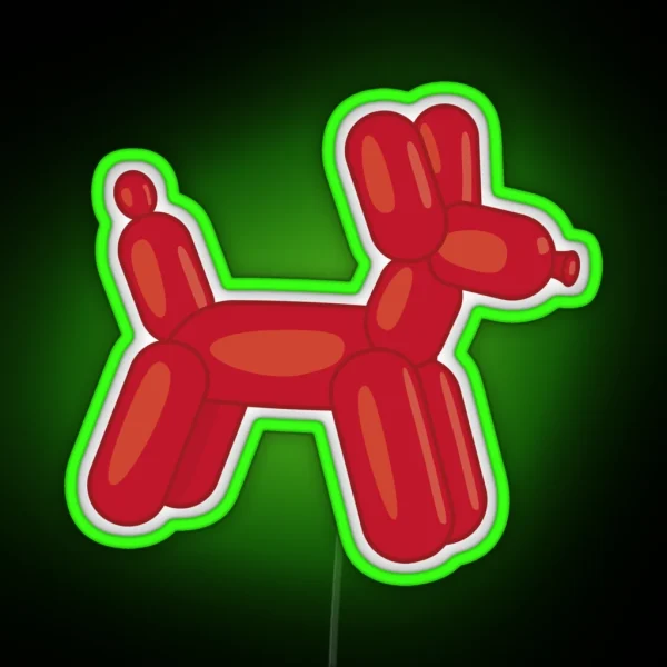 Red Balloon Animal RGB Neon Sign