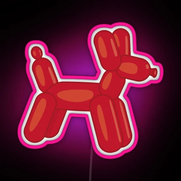 Red Balloon Animal RGB Neon Sign