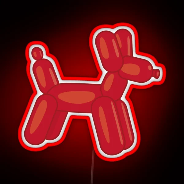 Red Balloon Animal RGB Neon Sign