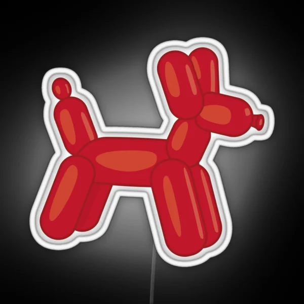Red Balloon Animal RGB Neon Sign