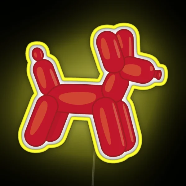 Red Balloon Animal RGB Neon Sign
