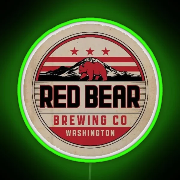 Red Bear Brewing Company RGB Neon Sign