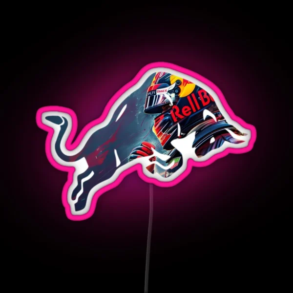 Red Bull Racing Verstappen Design RGB Neon Sign