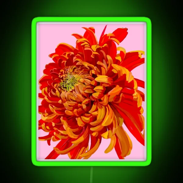 Red Chrysanthemum 2 RGB Neon Sign