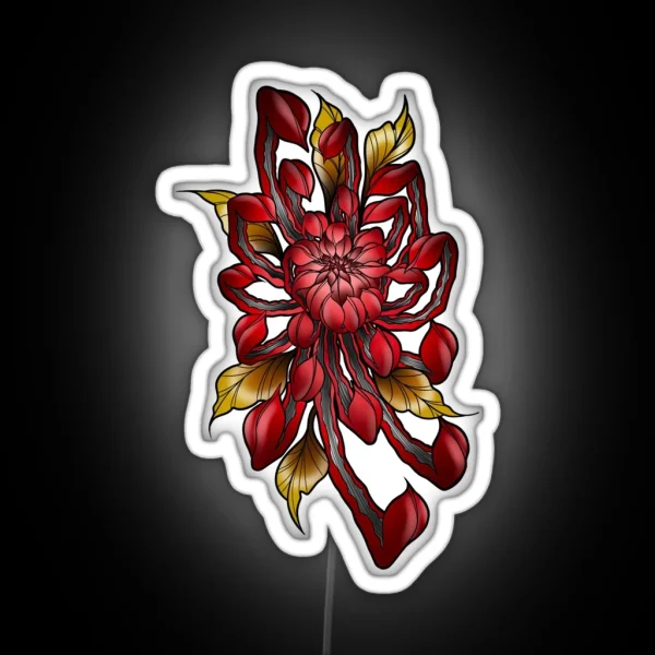 Red Chrysanthemum RGB Neon Sign