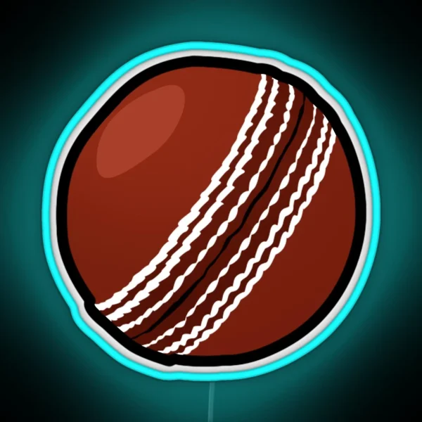 Red Cricket Ball RGB Neon Sign