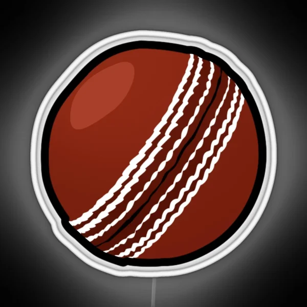 Red Cricket Ball RGB Neon Sign