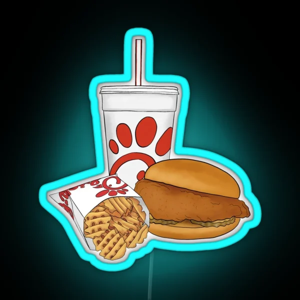 Red Fast Food Trio RGB Neon Sign