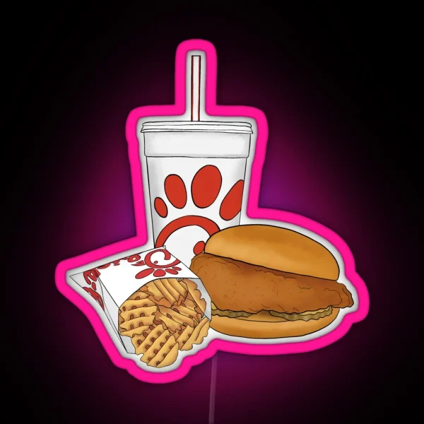Red Fast Food Trio RGB Neon Sign