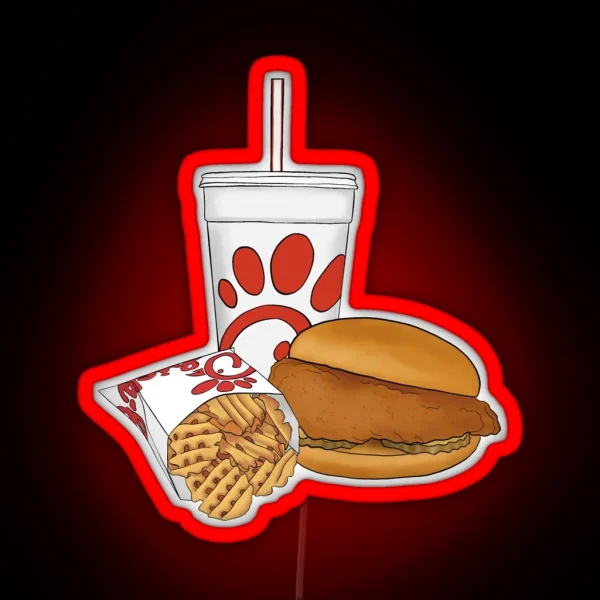 Red Fast Food Trio RGB Neon Sign