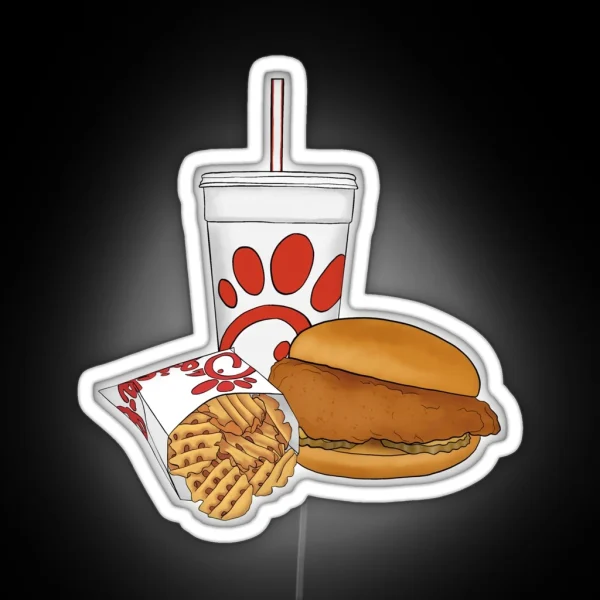 Red Fast Food Trio RGB Neon Sign