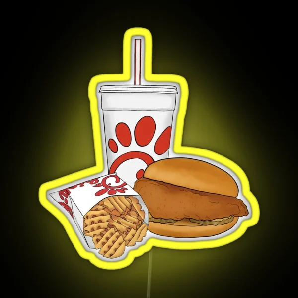 Red Fast Food Trio RGB Neon Sign