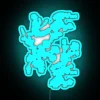 Vintage inspired red flower pattern backlit rgb neon wall decor.