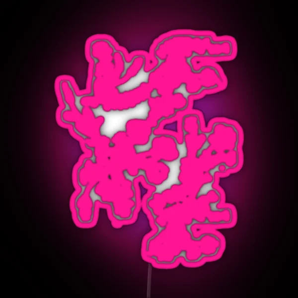 Red Flower Pattern RGB Neon Sign