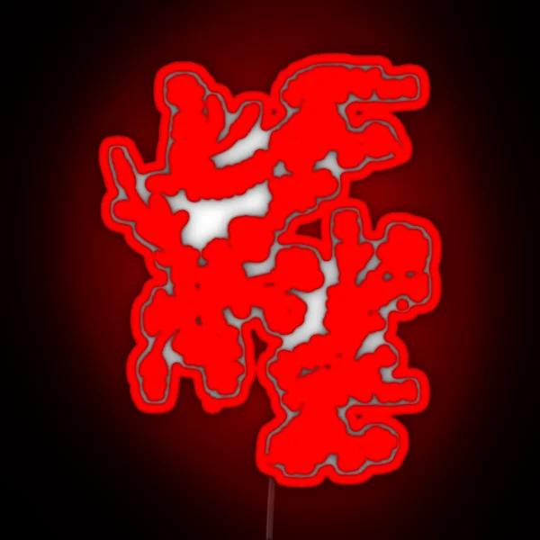 Red Flower Pattern RGB Neon Sign