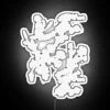 Vibrant red flower pattern RGB neon LED signage decor lighting.