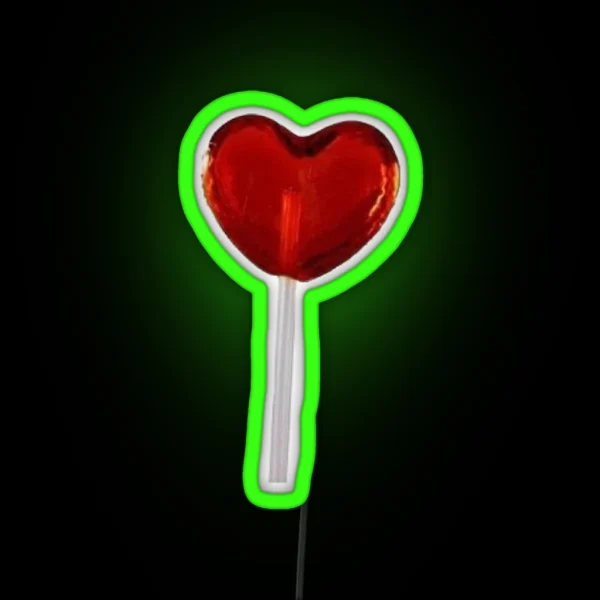 Red Heart Lollipop Led RGB Neon Sign