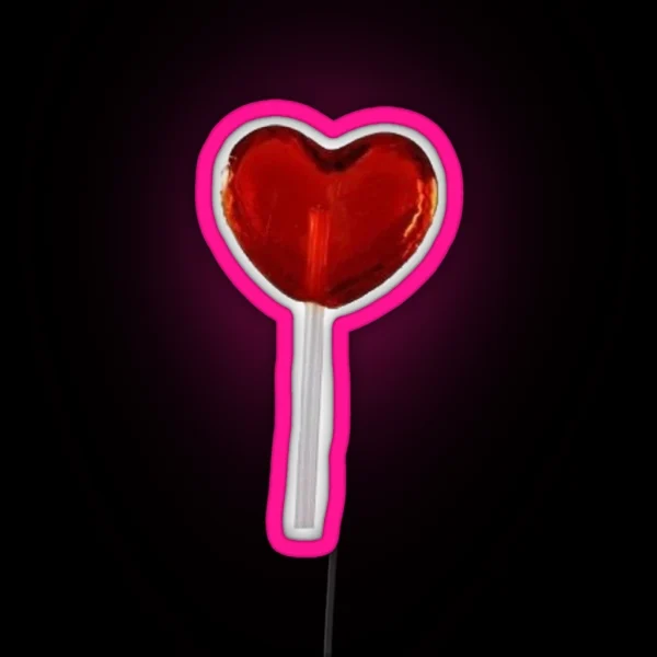 Red Heart Lollipop Led RGB Neon Sign