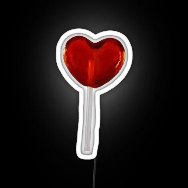 Red Heart Lollipop Led RGB Neon Sign