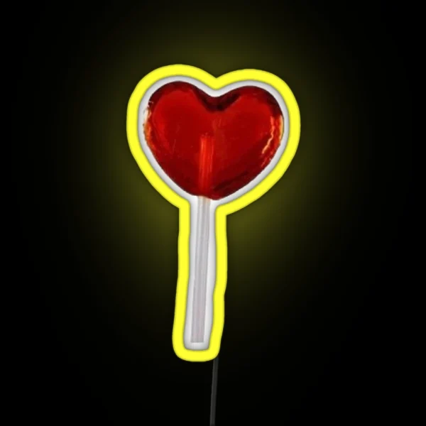 Red Heart Lollipop Led RGB Neon Sign