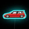 Neon illuminated kanjo-style EF Honda Civic LED racing street art