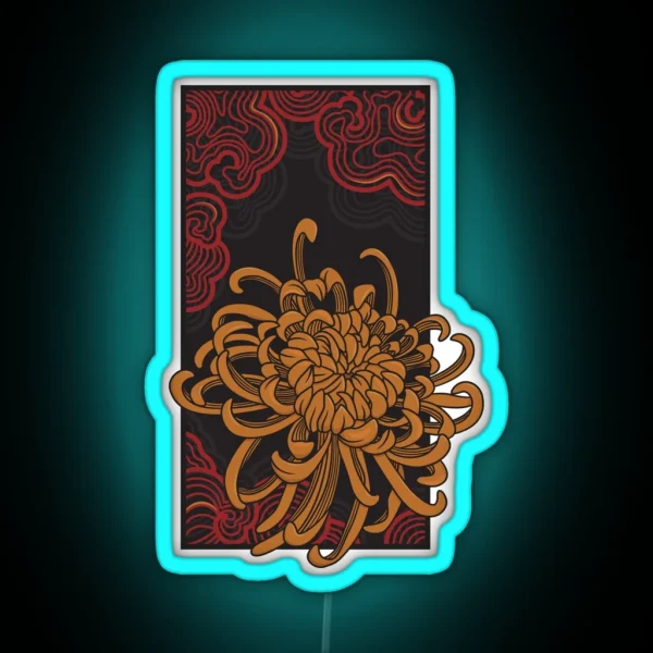 Red Lantern Of The Blossoming Golden Chrysanthemum RGB Neon Sign