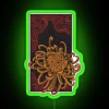 Vibrant Asian inspired neon decoration with red and gold accents