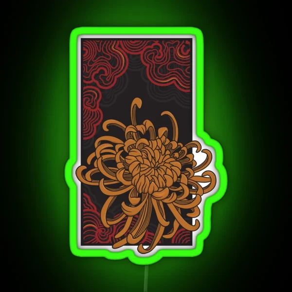 Red Lantern Of The Blossoming Golden Chrysanthemum RGB Neon Sign