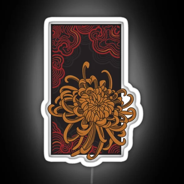 Red Lantern Of The Blossoming Golden Chrysanthemum RGB Neon Sign