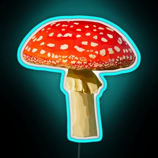 Red Mushroom Amanita Muscaria RGB Neon Sign