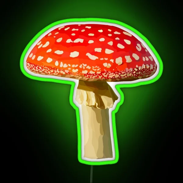 Red Mushroom Amanita Muscaria RGB Neon Sign