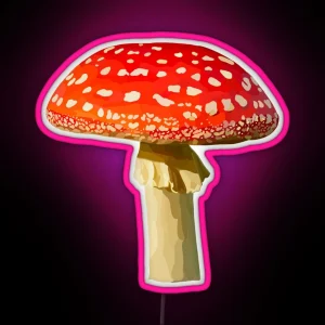 Red Mushroom Amanita Muscaria RGB Neon Sign