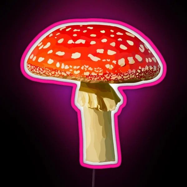 Red Mushroom Amanita Muscaria RGB Neon Sign