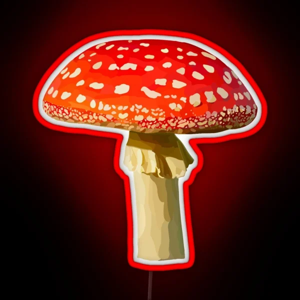 Red Mushroom Amanita Muscaria RGB Neon Sign