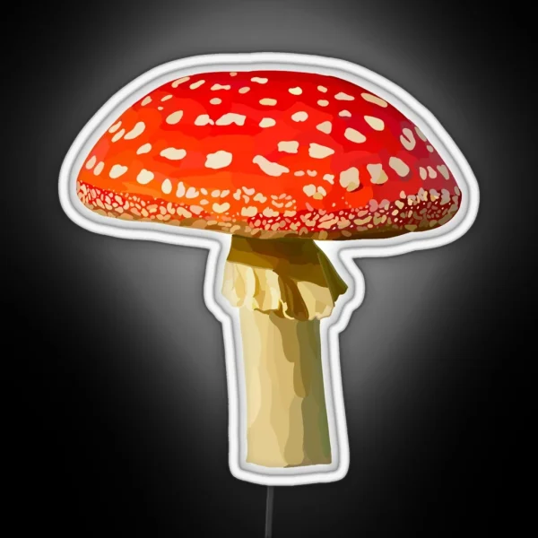 Red Mushroom Amanita Muscaria RGB Neon Sign