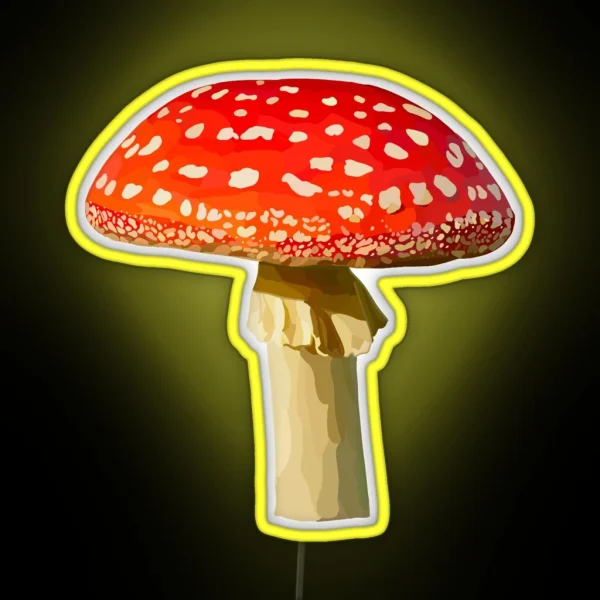 Red Mushroom Amanita Muscaria RGB Neon Sign