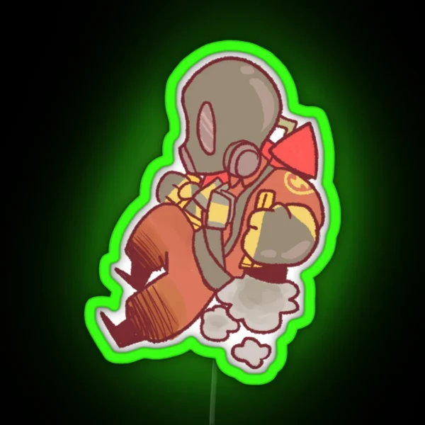 RED Pyro TF2 RGB Neon Sign