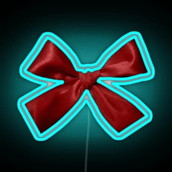 Red Ribbon Bow RGB Neon Sign