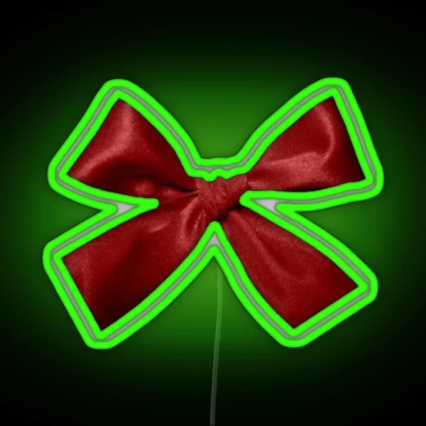Red Ribbon Bow RGB Neon Sign