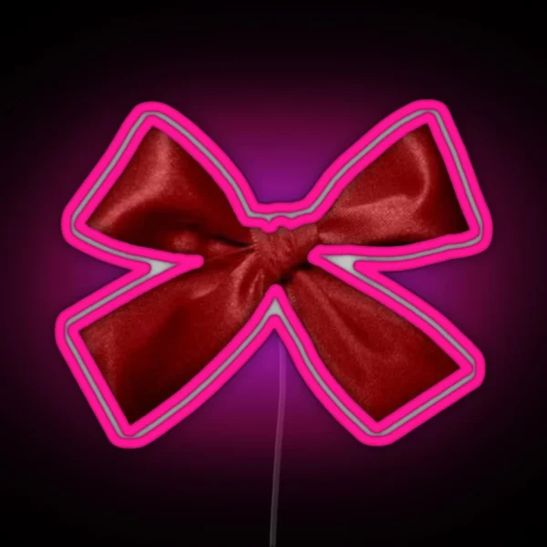 Red Ribbon Bow RGB Neon Sign