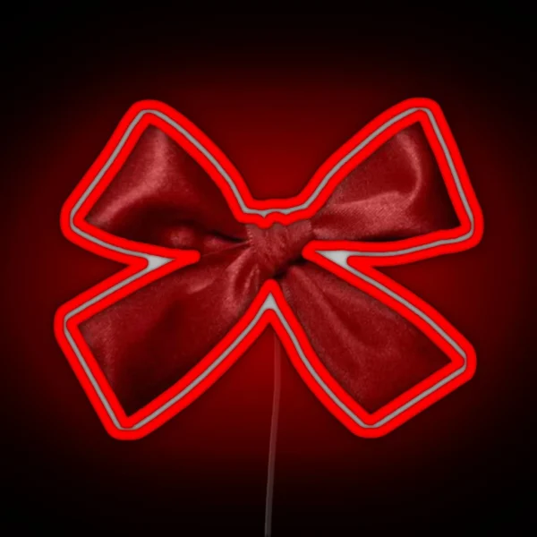 Red Ribbon Bow RGB Neon Sign