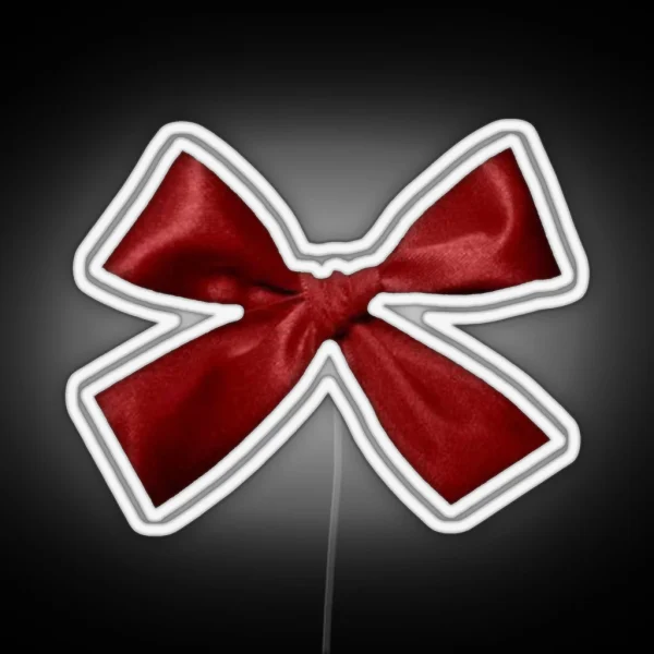 Red Ribbon Bow RGB Neon Sign