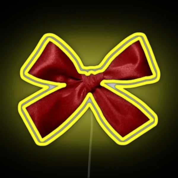 Red Ribbon Bow RGB Neon Sign