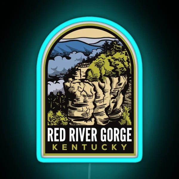 Red River Gorge Chimney Top Rock RGB Neon Sign