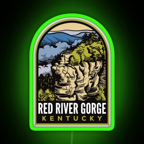 Red River Gorge Chimney Top Rock RGB Neon Sign
