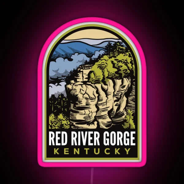 Red River Gorge Chimney Top Rock RGB Neon Sign