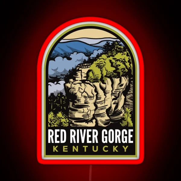 Red River Gorge Chimney Top Rock RGB Neon Sign